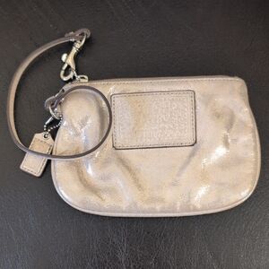 Coach Poppy Shimmer Beige Small Wristlet